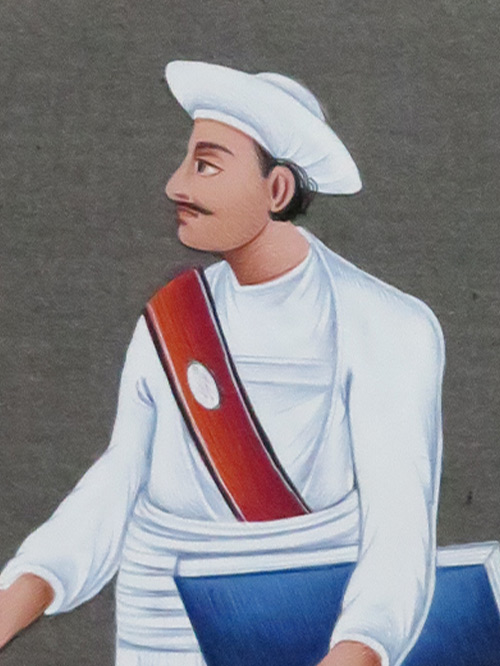 letter carrier mica painting